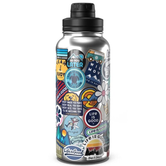 COPY - Life Is Good Sticker Collage 26 oz Wide Mouth Stainless Steel Insulated … - Picture 1 of 6